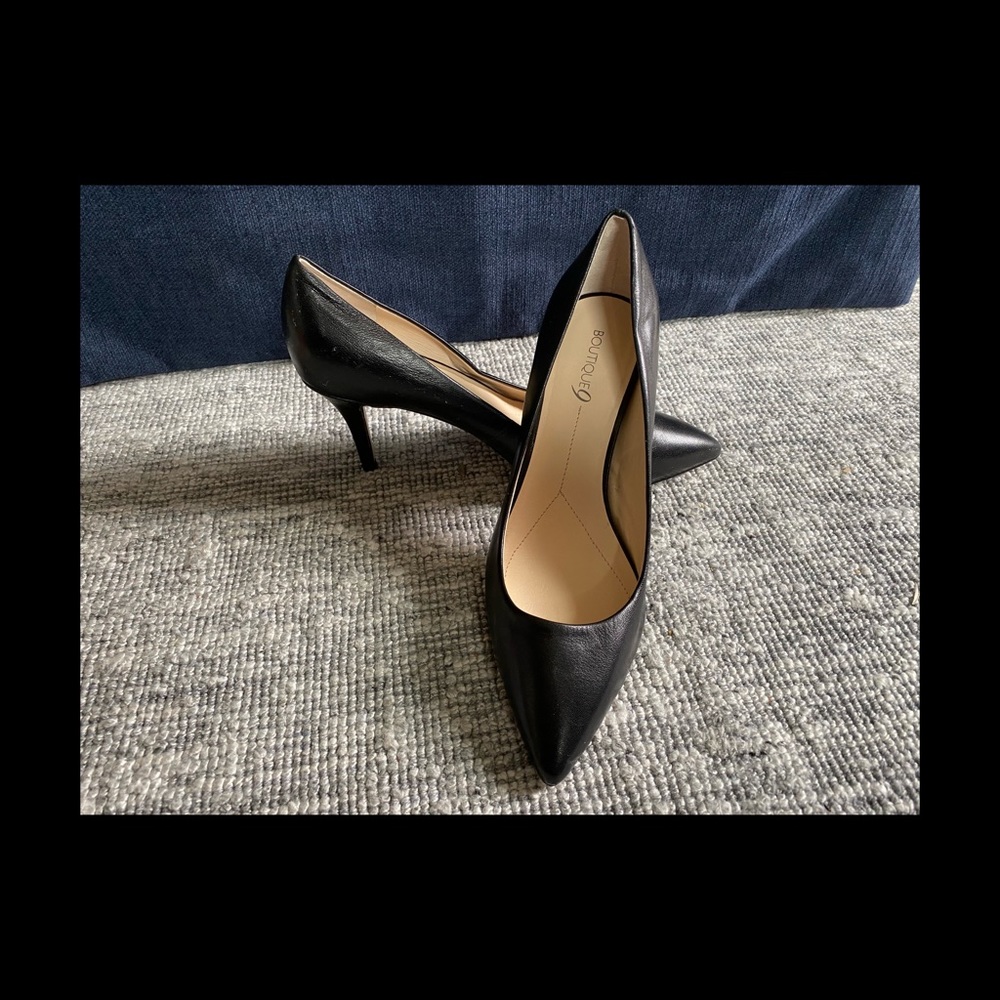 boutique9 black leather pumps size 10. Never worn